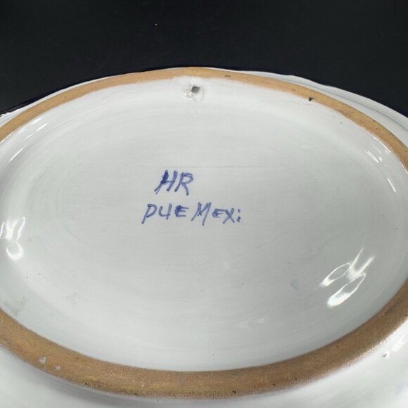 Hand Made Talavera Pottery Mexican Ceramic Hand Painted Tray Oval Dish HR Puebla - Picture 8 of 13